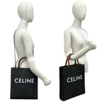 Celine Vertical Cabas Small Leather 2-Way Mini Tote Shoulder Bag Brown — view 2