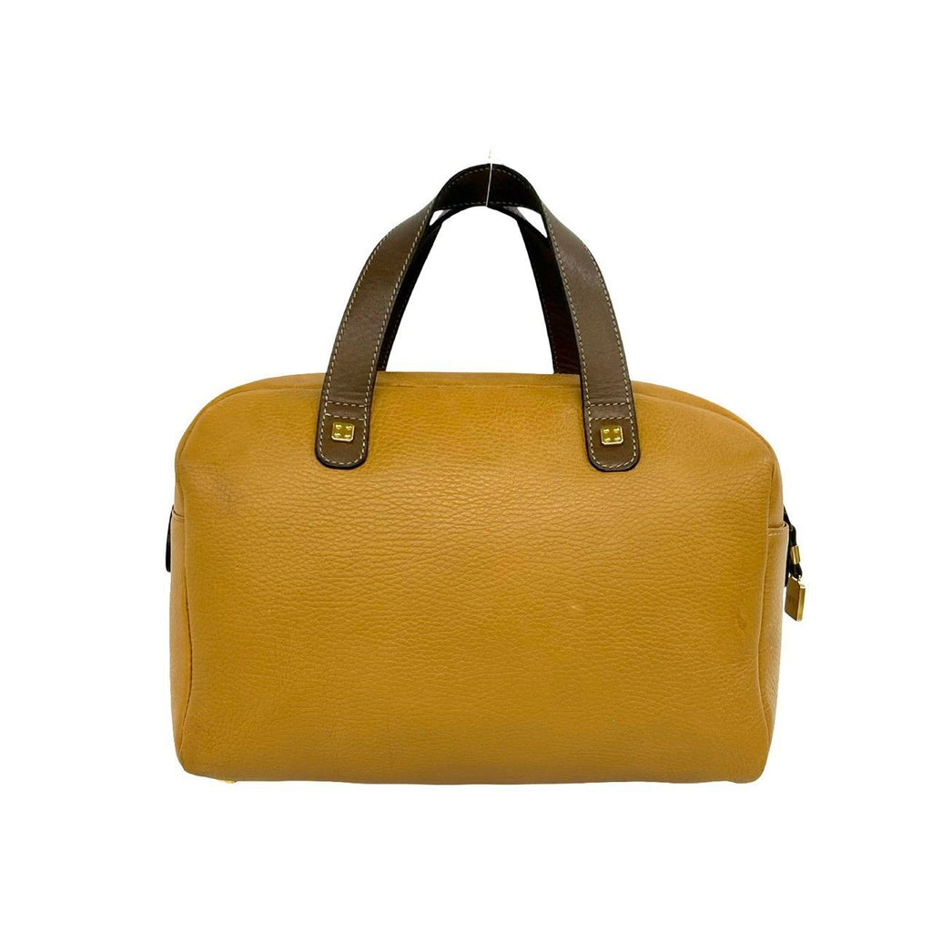 Loewe Anagram Logo Stamp Leather Mini Boston Bag Bicolor Brown Camel — view 3