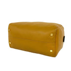 Loewe Anagram Logo Stamp Leather Mini Boston Bag Bicolor Brown Camel — view 8
