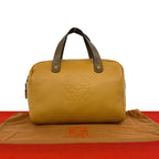 Loewe Anagram Logo Stamp Leather Mini Boston Bag Bicolor Brown Camel