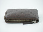 Gucci Guccissima Leather Zip Around Bifold Folded Wallet Compact Brown — view 5