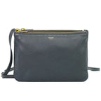 Celine Trio Small Shoulder Bag Pochette Leather Gray