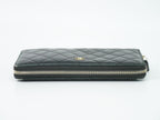 Chanel Quilted CC Logo Zip Around Wallet Lambskin Leather Black — view 5