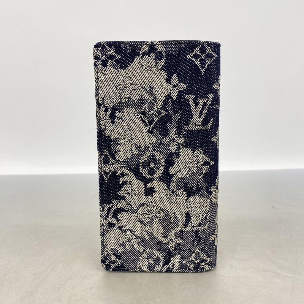 Louis Vuitton Wallet Monogram Tapestry Portefeuille Brazza NM Navy — view 7