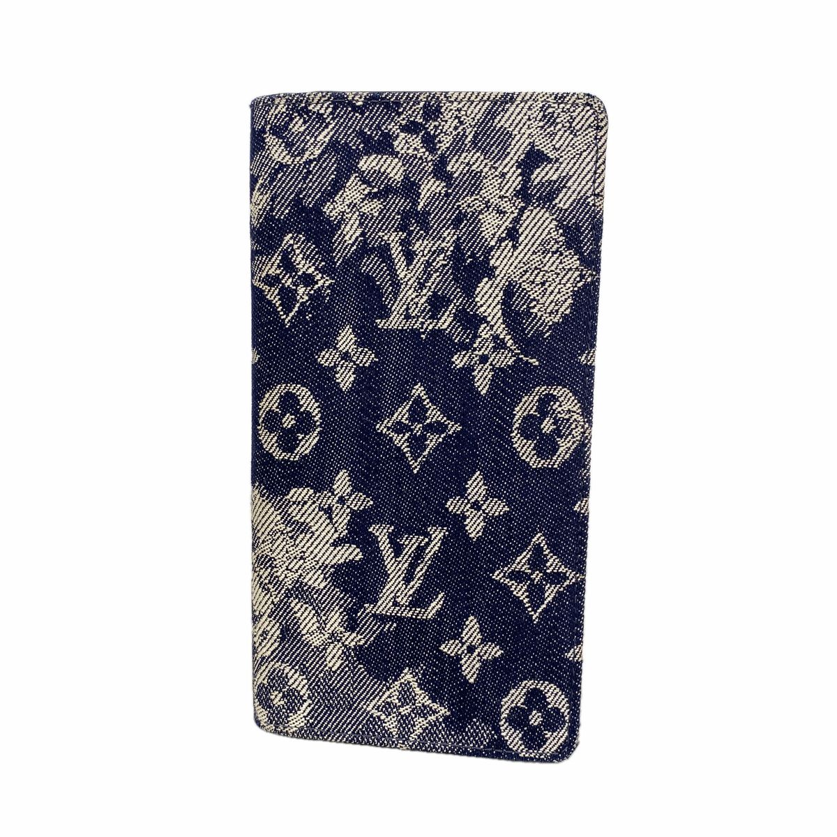 Louis Vuitton Wallet Monogram Tapestry Portefeuille Brazza NM Navy