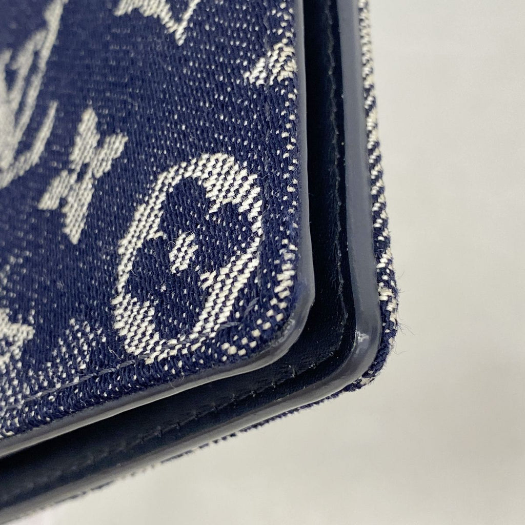 Louis Vuitton Wallet Monogram Tapestry Portefeuille Brazza NM Navy — view 6