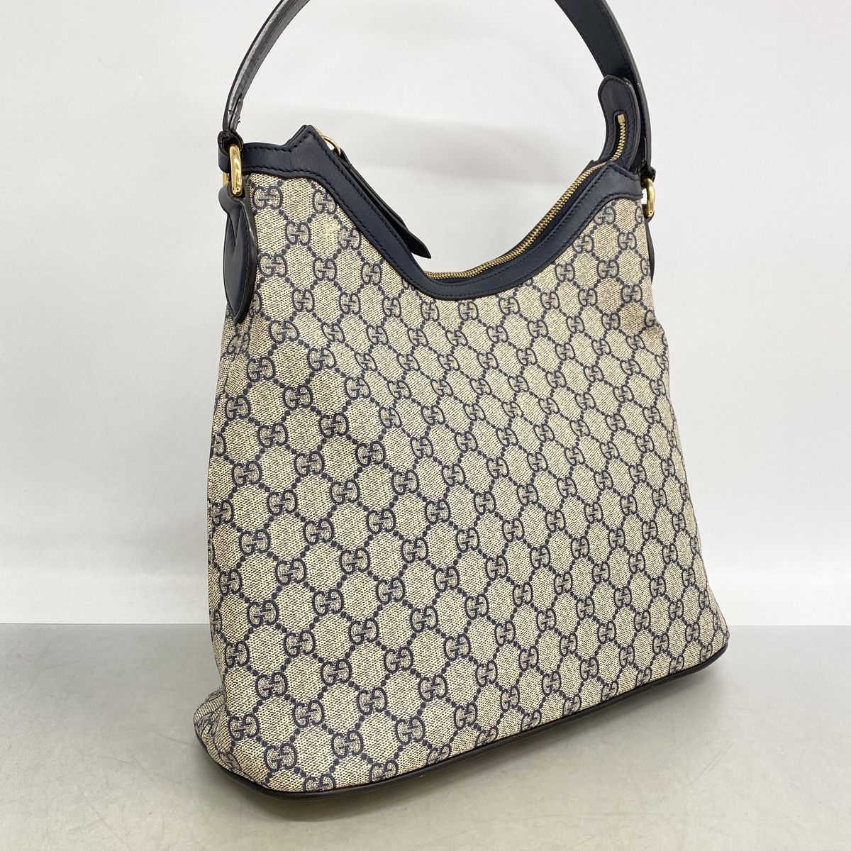 Gucci Shoulder Bag GG Supreme Beige Navy Red Gold — view 2