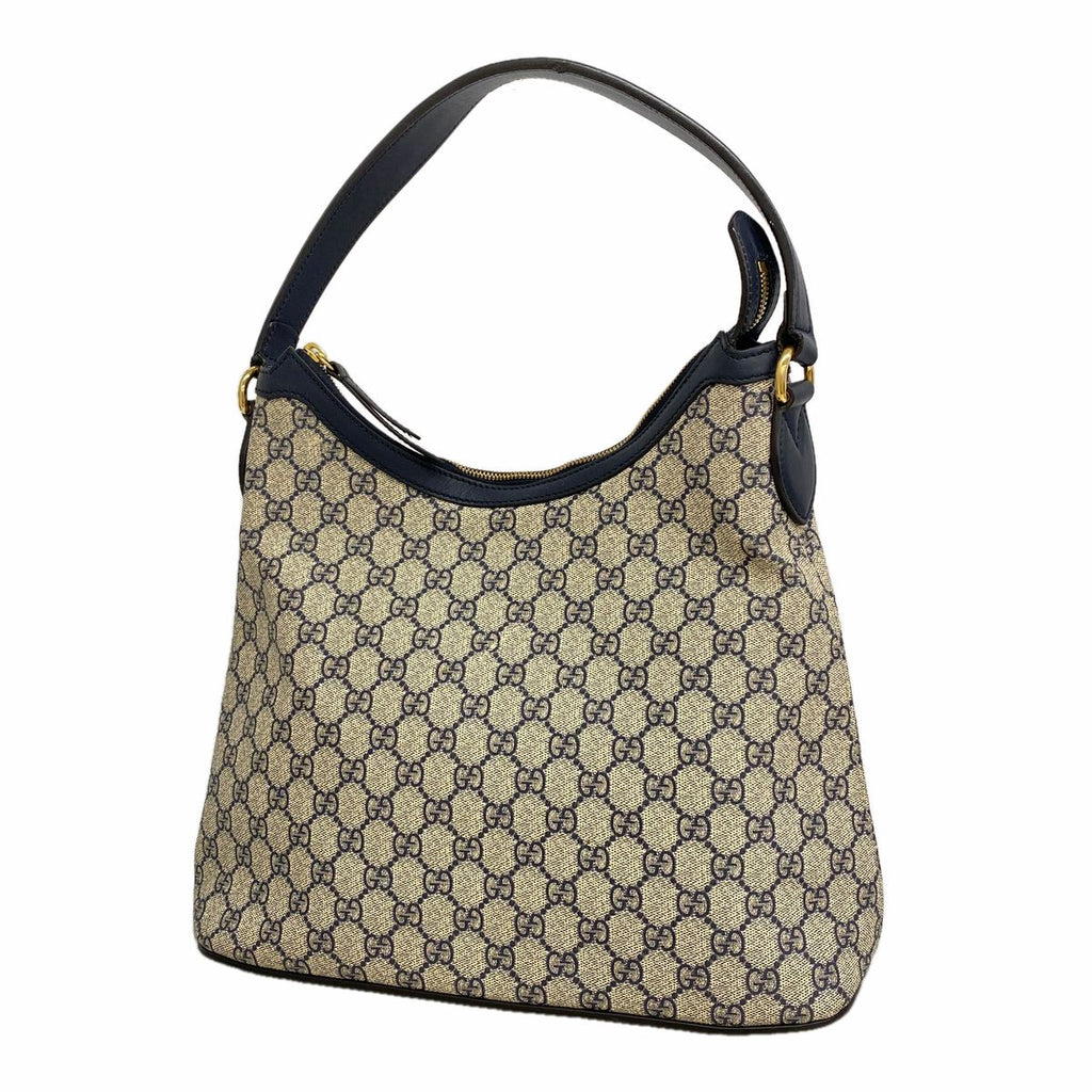 Gucci Shoulder Bag GG Supreme Beige Navy Red Gold