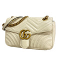 Gucci Shoulder Bag GG Marmont Leather Ivory Gold