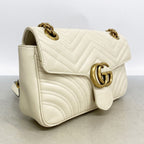 Gucci Shoulder Bag GG Marmont Leather Ivory Gold — view 2