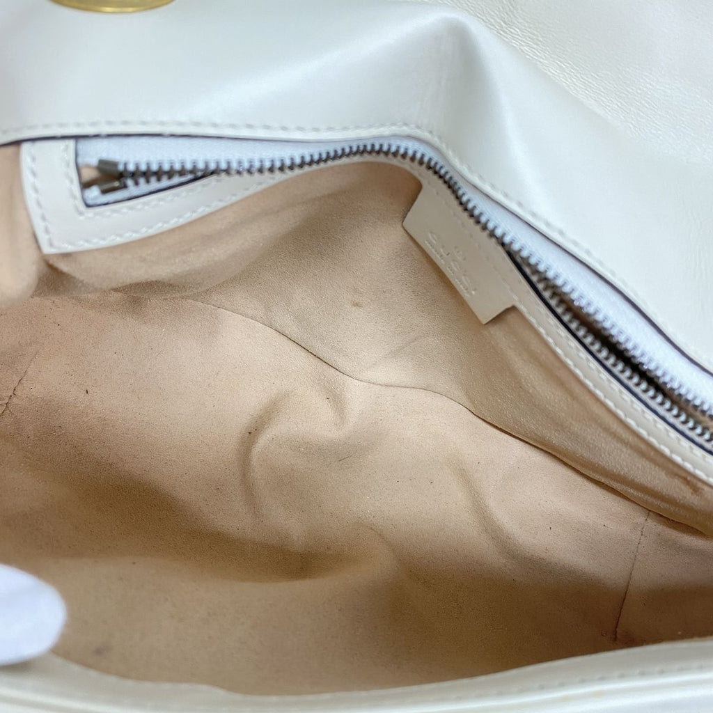 Gucci Shoulder Bag GG Marmont Leather Ivory Gold — view 4