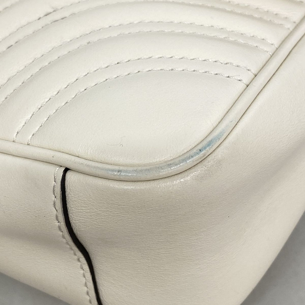 Gucci Shoulder Bag GG Marmont Leather Ivory Gold — view 7