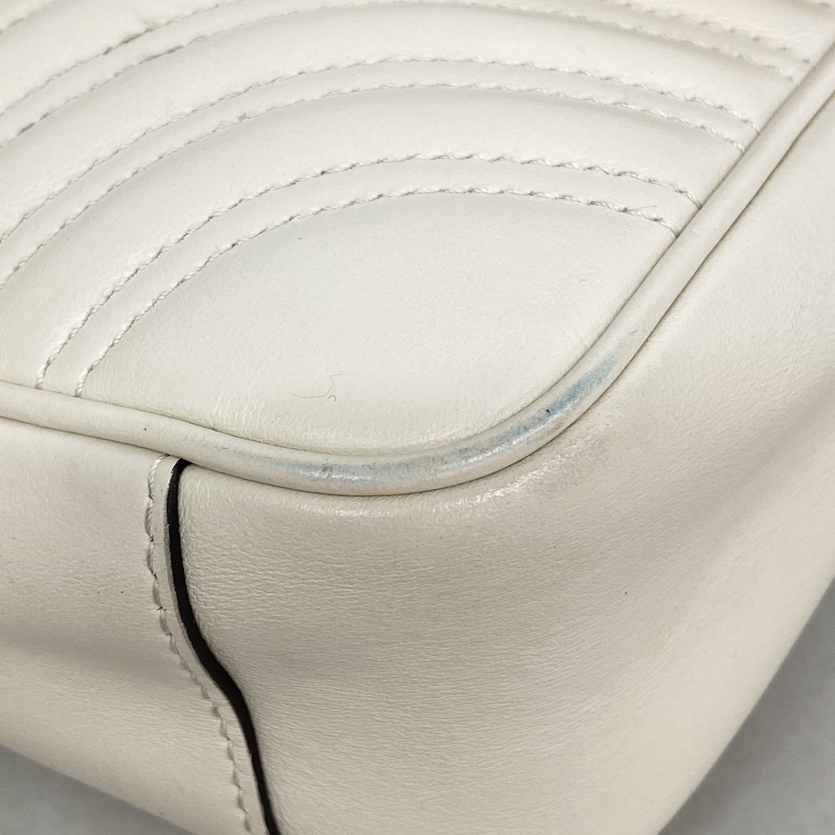 Gucci Shoulder Bag GG Marmont Leather Ivory Gold — view 7