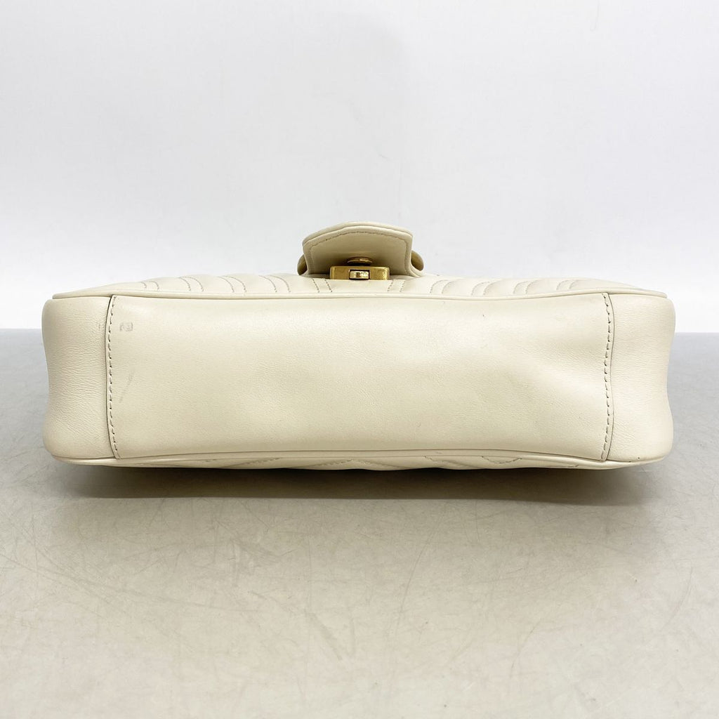 Gucci Shoulder Bag GG Marmont Leather Ivory Gold — view 3