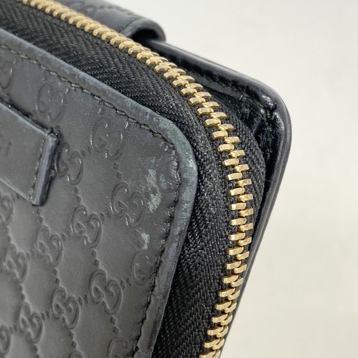 Gucci Wallet Micro Guccissima Leather Black Champagne Gold — view 5