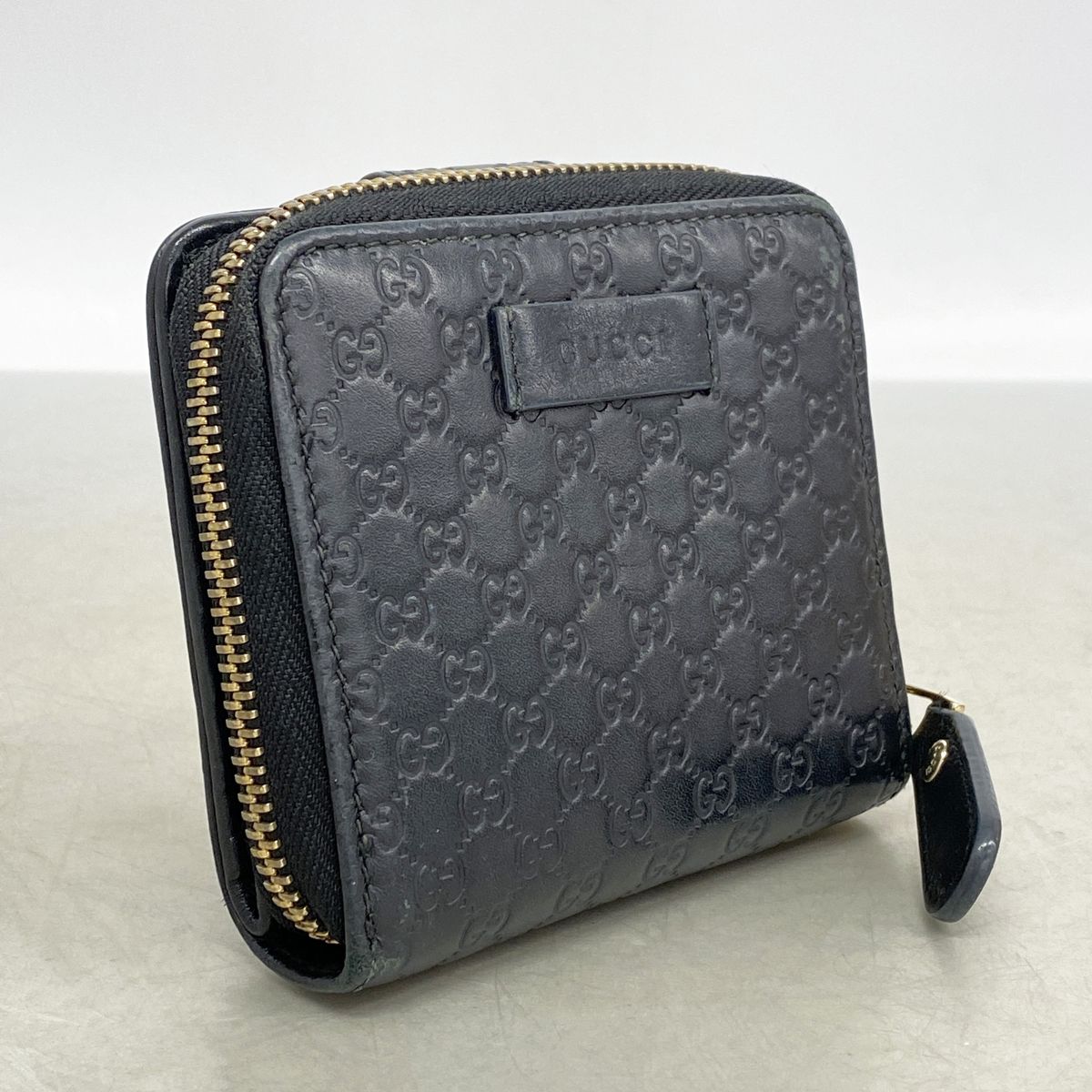 Gucci Wallet Micro Guccissima Leather Black Champagne Gold — view 2