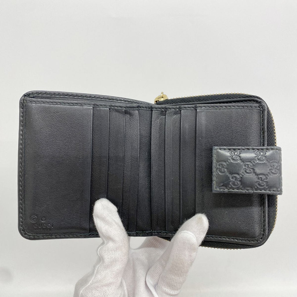 Gucci Wallet Micro Guccissima Leather Black Champagne Gold — view 3