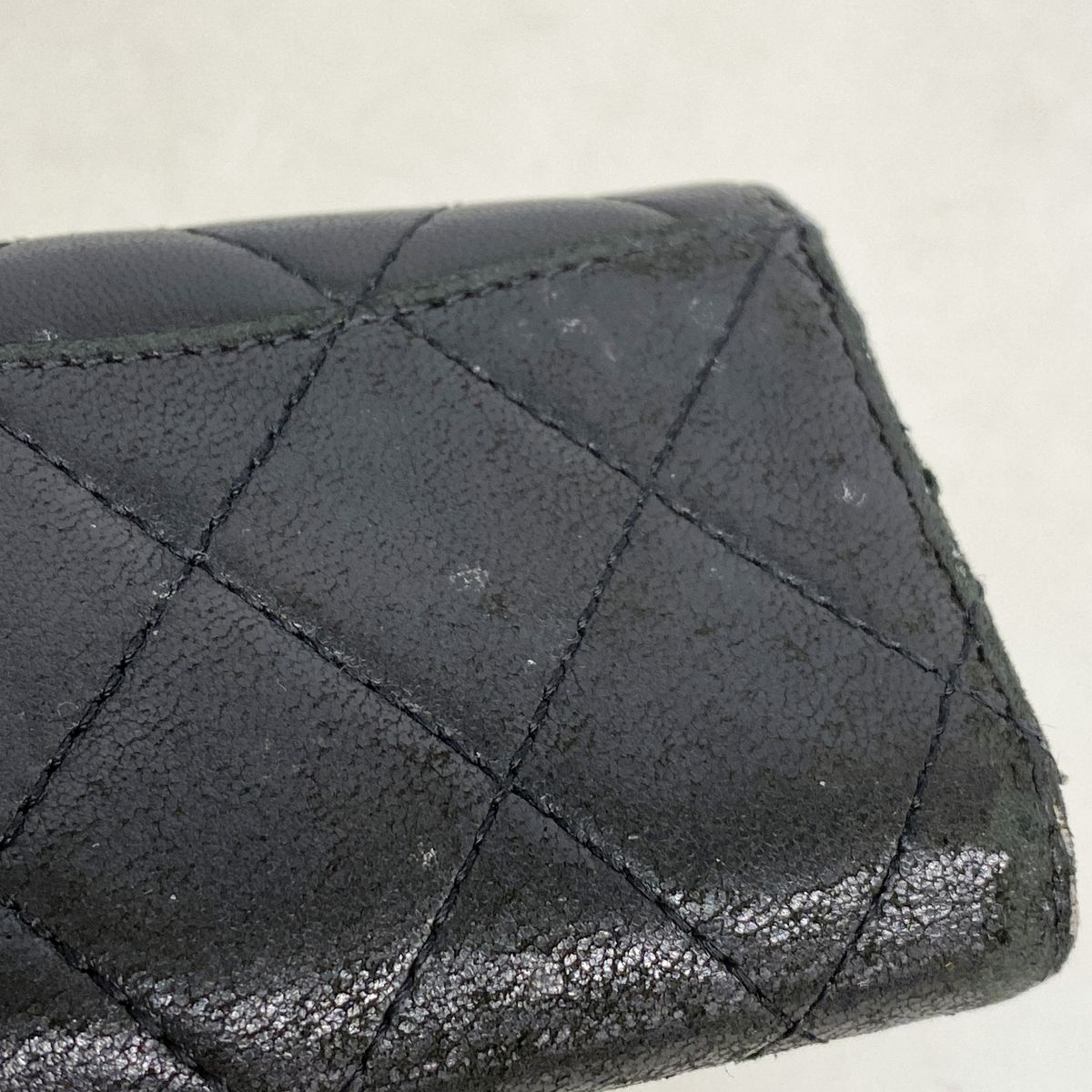 Chanel Key Case Quilted Lambskin Black Silver Key Holder — view 8