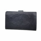 Chanel Wallet Caviar Leather Black Gold