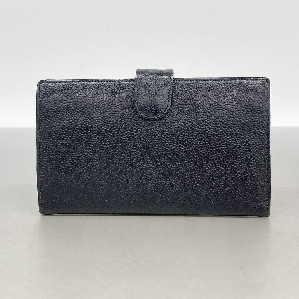 Chanel Wallet Caviar Leather Black Gold — view 7