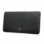 Chanel Wallet Coco Buttons Leather Black Gold