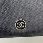 Chanel Wallet Coco Buttons Leather Black Gold — view 7