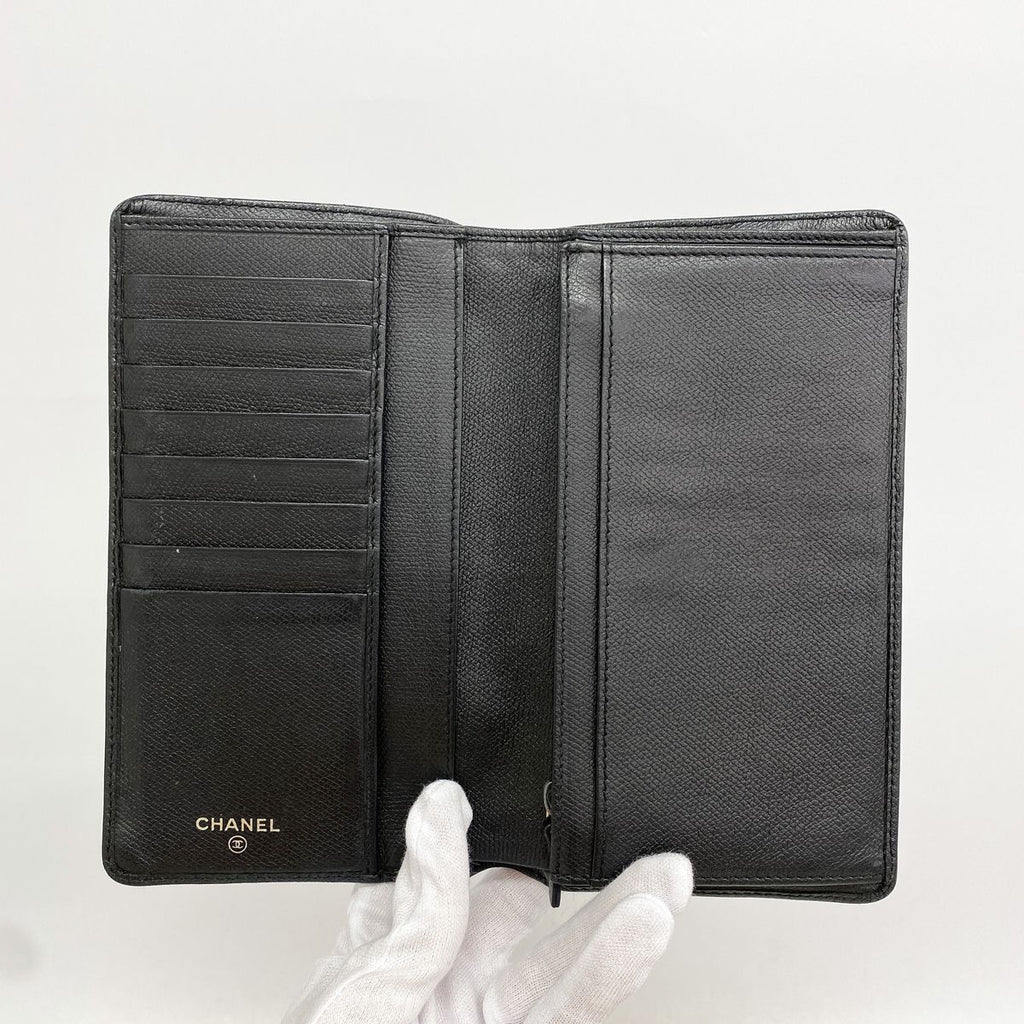 Chanel Wallet Coco Buttons Leather Black Gold — view 3