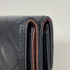 Chanel Trifold Wallet Quilted Lambskin Black Silver — view 5
