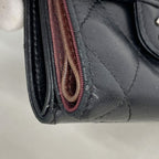 Chanel Trifold Wallet Quilted Lambskin Black Silver — view 6