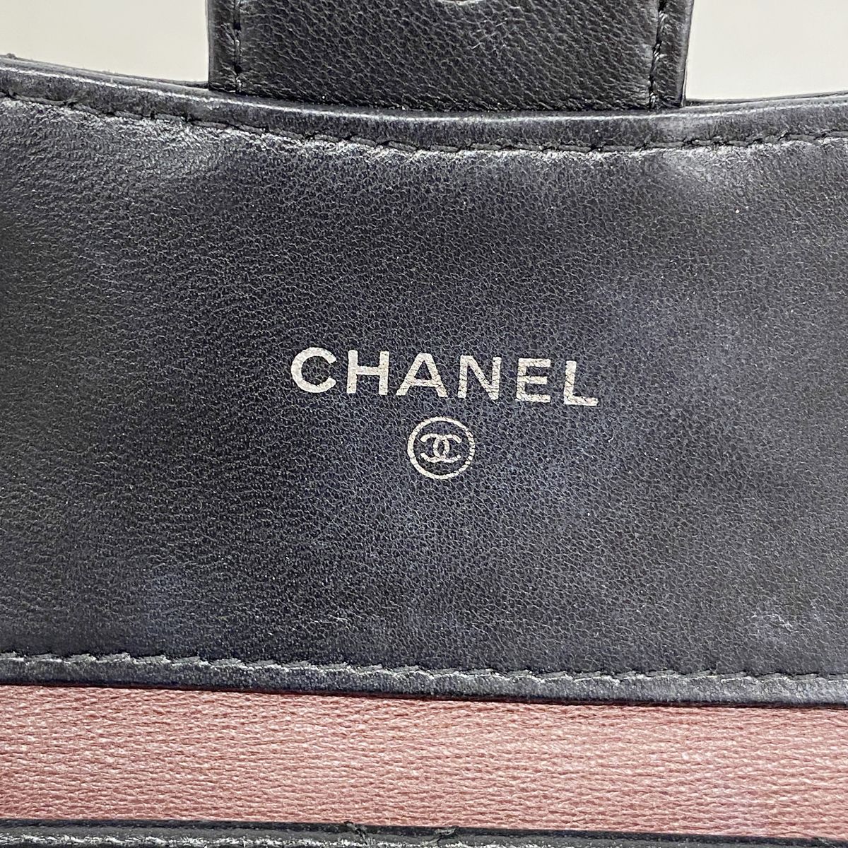 Chanel Trifold Wallet Quilted Lambskin Black Silver — view 4