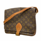 Louis Vuitton Shoulder Bag Monogram Cartouchiere GM Brown