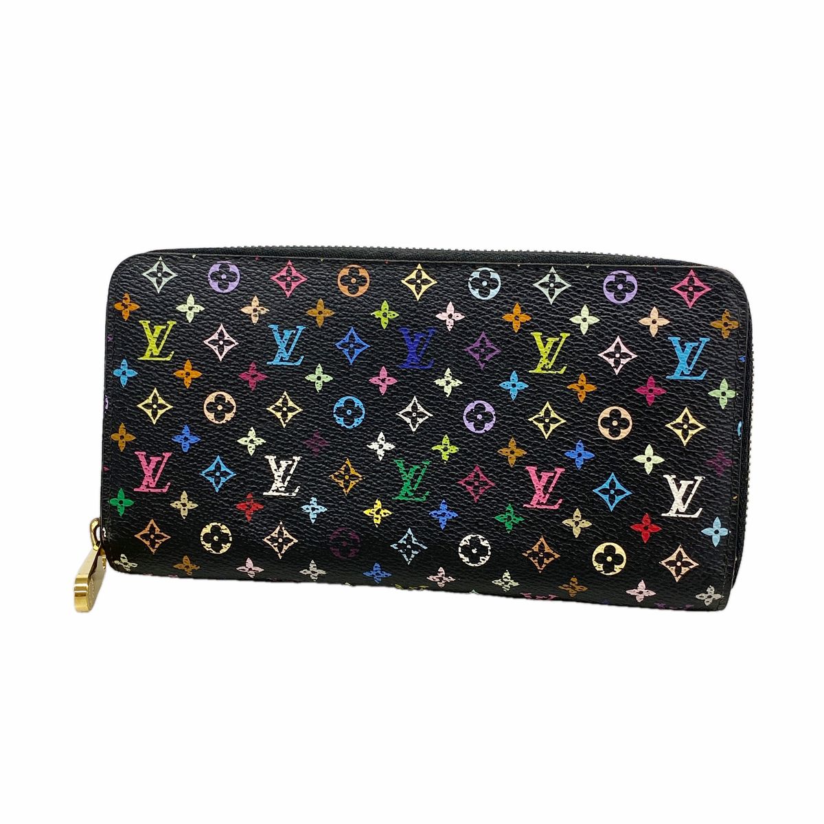 Louis Vuitton Wallet Monogram Multicolor Zippy Noir Violet