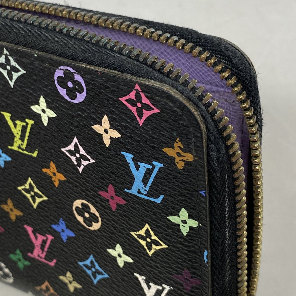 Louis Vuitton Wallet Monogram Multicolor Zippy Noir Violet — view 6
