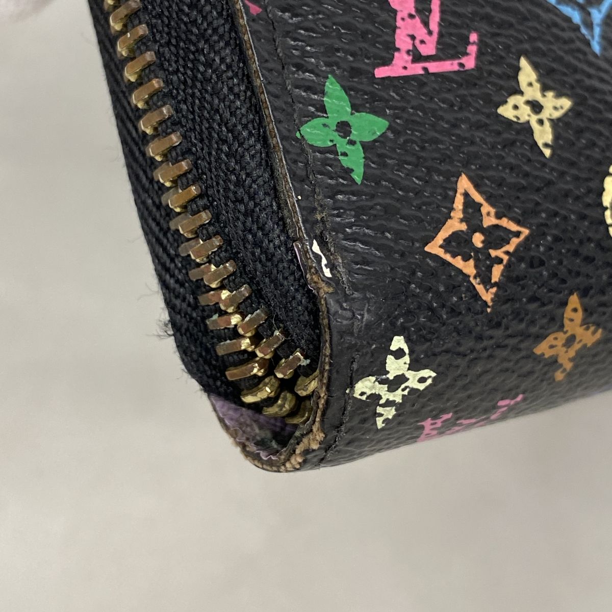 Louis Vuitton Wallet Monogram Multicolor Zippy Noir Violet — view 5