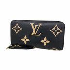 Louis Vuitton Wallet Monogram Empreinte Bicolor Zippy Black Beige