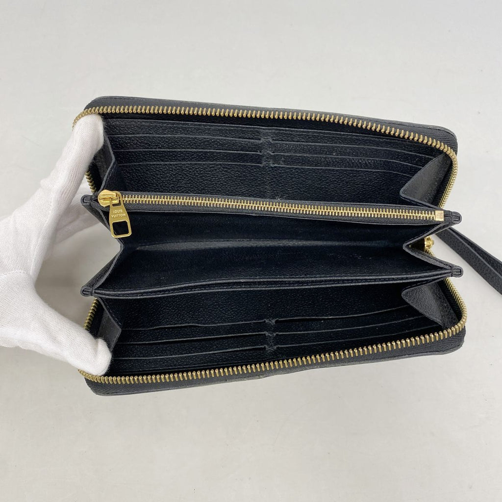 Louis Vuitton Wallet Monogram Empreinte Bicolor Zippy Black Beige — view 4