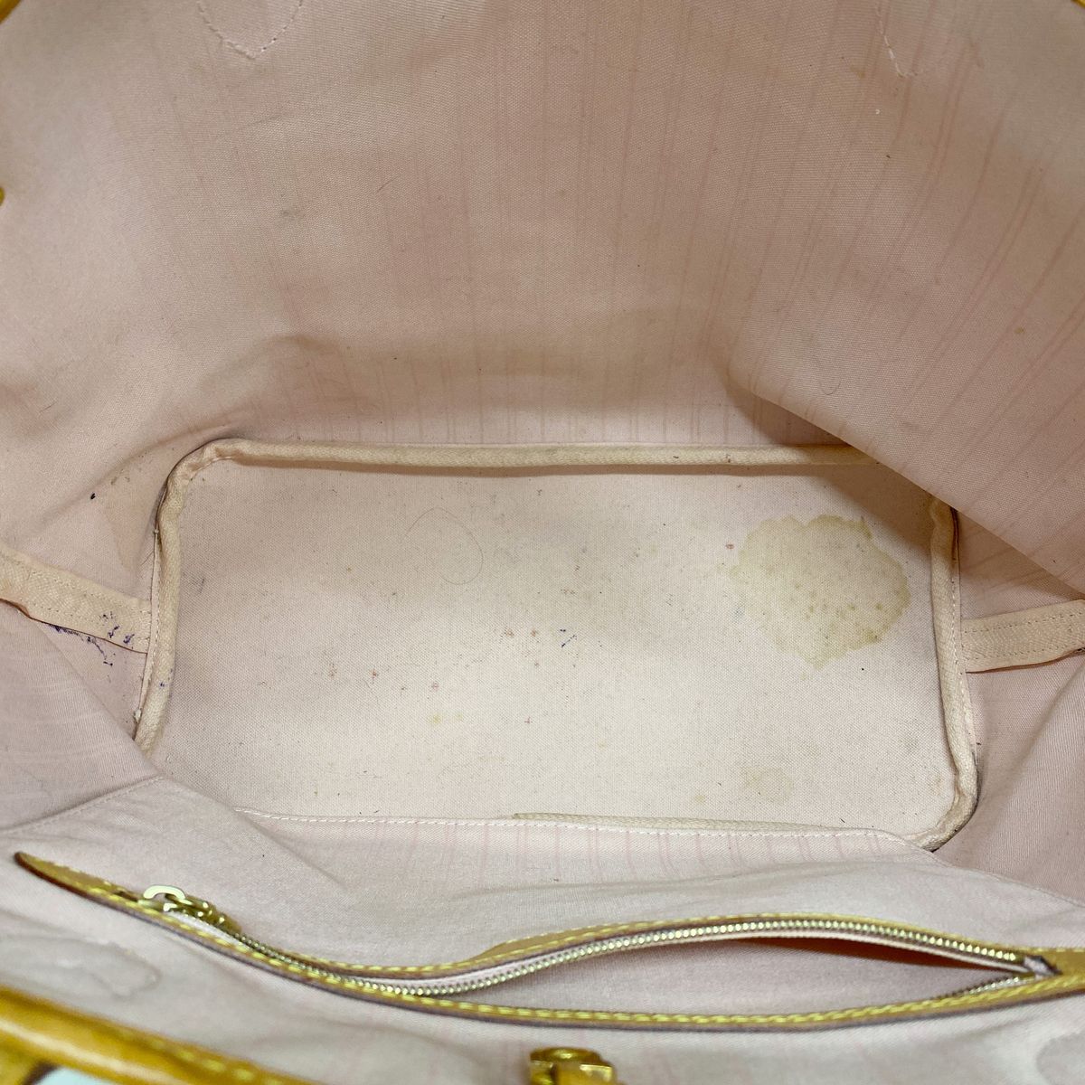 Louis Vuitton Tote Bag Damier Azur Neverfull MM Rose Ballerine — view 4