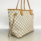 Louis Vuitton Tote Bag Damier Azur Neverfull MM Rose Ballerine — view 2