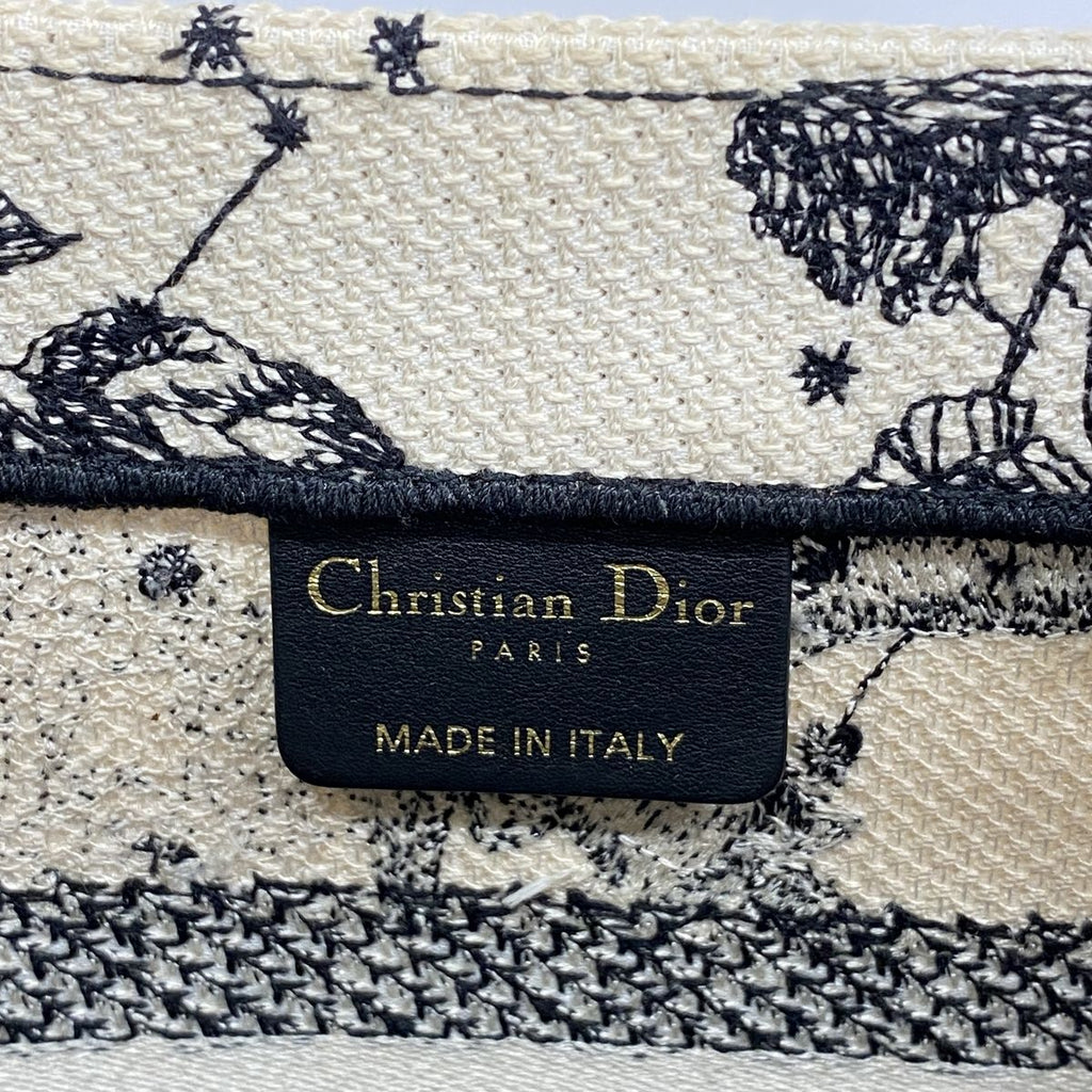 Dior Tote Bag Book Canvas White Black — view 5