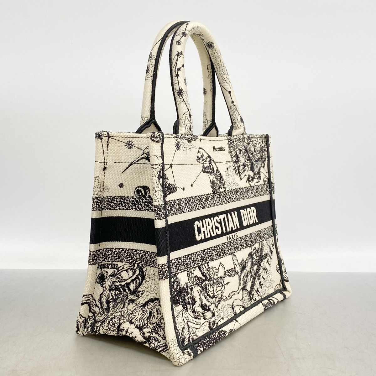 Dior Tote Bag Book Canvas White Black — view 2