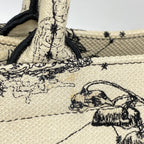 Dior Tote Bag Book Canvas White Black — view 7