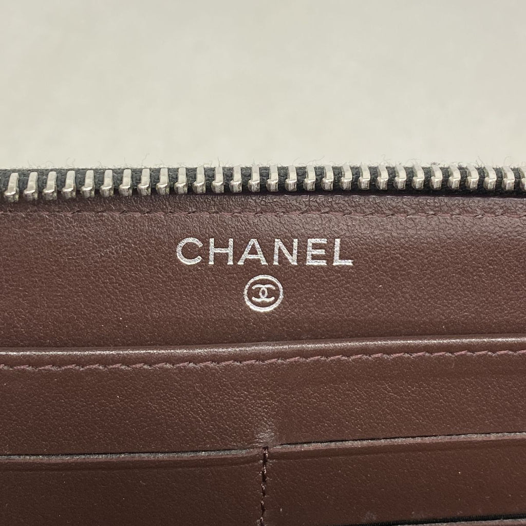 Chanel Wallet Quilted Caviar Leather Black Silver — view 4