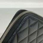 Chanel Wallet Quilted Caviar Leather Black Silver — view 6