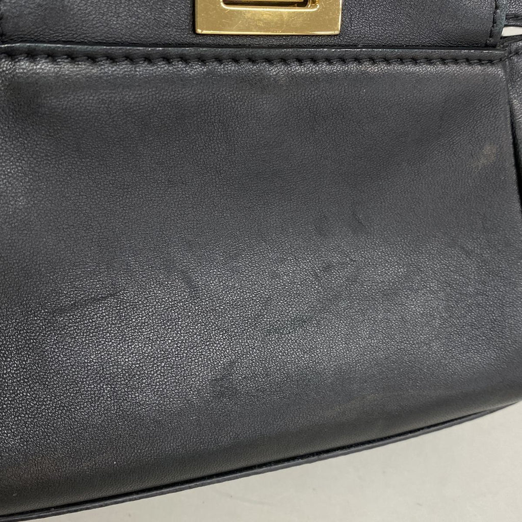 Fendi Handbag Micro Peekaboo Leather Black Gold 2-Way Bag — view 8