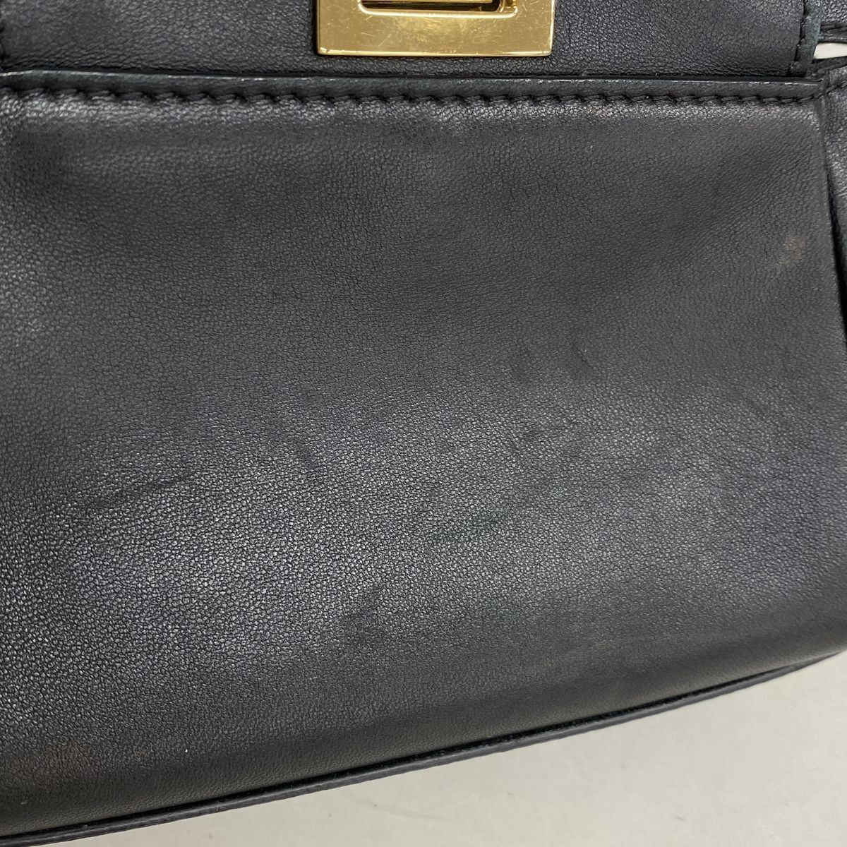 Fendi Handbag Micro Peekaboo Leather Black Gold 2-Way Bag — view 8