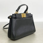 Fendi Handbag Micro Peekaboo Leather Black Gold 2-Way Bag — view 2