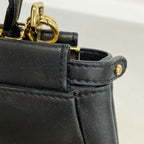 Fendi Handbag Micro Peekaboo Leather Black Gold 2-Way Bag — view 7