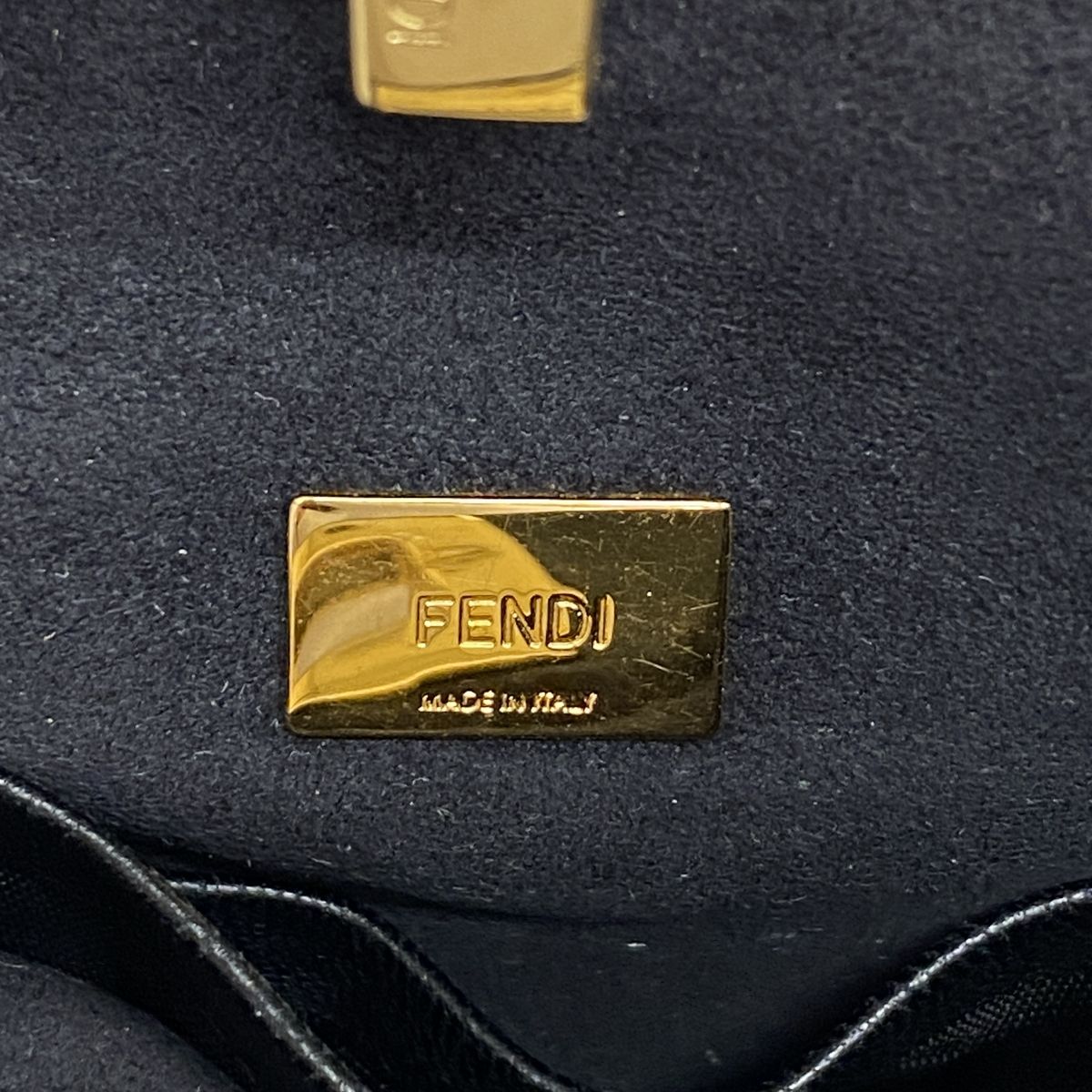Fendi Handbag Micro Peekaboo Leather Black Gold 2-Way Bag — view 5