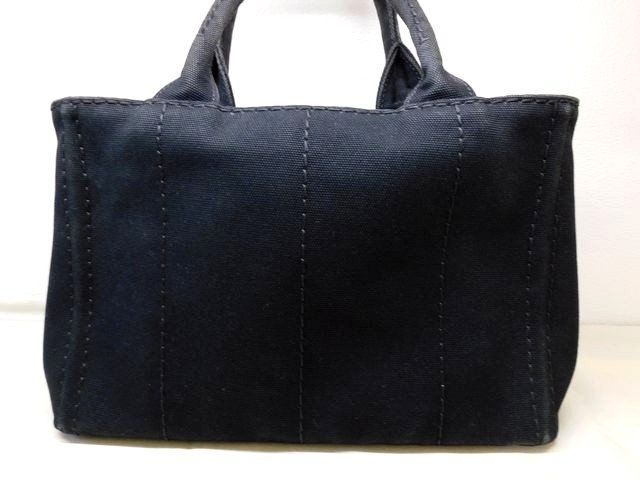 Prada Canapa Mini 2-Way Tote Bag Canvas Black — view 3