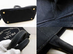Prada Canapa Mini 2-Way Tote Bag Canvas Black — view 6